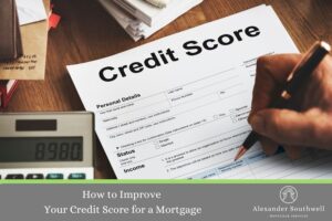 Visual representation of a credit score with financial management elements, including charts and budgeting tools